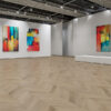 PARQUET 3LP 1S OAK CHEVRON 45 BURGUNDY PEARL NATURAL MATT LACQUERED BRUSHED 4Vm T&G