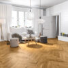 PARQUET 3LP 1S OAK CHEVRON 45 BORDEAUX WARM BROWN COUNTRY MATT LACQUERED BRUSHED 4Vm T&G