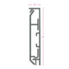SKIRTING ALU 2-PART TIM (2700x70x13) EDEHLSTAHL OPTIC