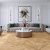 PARQUET 3LP 1S OAK CHEVRON 45 AQUITAINE NATURAL GOLD BROWN OILED BRUSHED 4Vm T&G