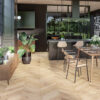 PARQUET 3LP 1S OAK CHEVRON 45 ARDENNE NATURAL WHITE MATT LACQUERED 4Vm T&G