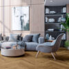 PARQUET 3LP 1S OAK CHEVRON 45 CORSE NATURAL BROWN MATT LACQUERED BRUSHED 4Vm T&G