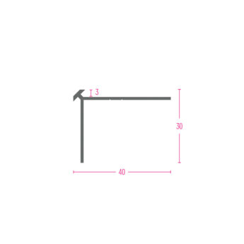 PROF STAIR NOSING V=3 MM SILVER 270 CM