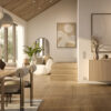 VENEERED FL OAK LYNGBY MISTY WHITE BLEND BRUSHED MATT LACQ 4V 5G